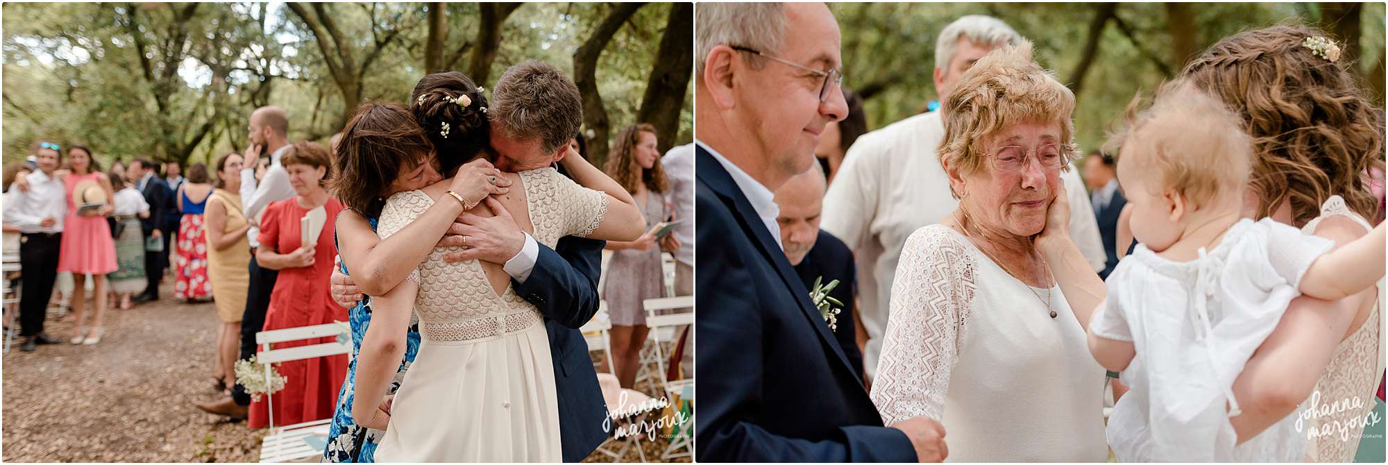 l'émotion des parents lors d'un mariage en provence